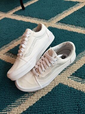 Vans White Low-Top Canvas Sneakers